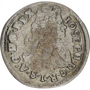 Josef I. (1705-1711), Poltura 1710 PH - Ag var.: bez teček před a za P H, před, pod a