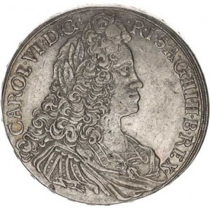 Karel VI. (1711-1740), Tolar 1720 b.zn., Vratislav-Nowak MKČ 1908 opis: CAROL. VI:D