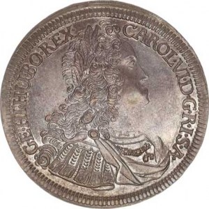 Karel VI. (1711-1740), Tolar 1725, Tyroly Hall Voglh. 259/ III - hlava přerušuje o