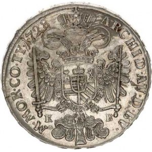 Karel VI. (1711-1740), Tolar 1728 KB, Kremnica 28,785 g Husz. 1604; Her. 442