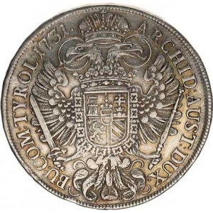 Karel VI. (1711-1740), Tolar 1731 b.zn., Vídeň Holh. 267/III 28,624 g