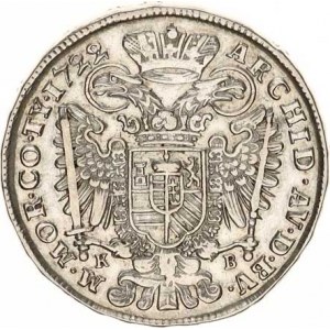 Karel VI. (1711-1740), 1/2 Tolar 1722 KB 14,333 g Husz. 1611; Her. 539