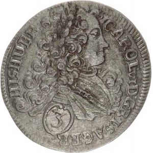 Karel VI. (1711-1740), 3 kr. 1716, Praha-Scharff MKČ -, av.: jako typ 1829 / rv: j
