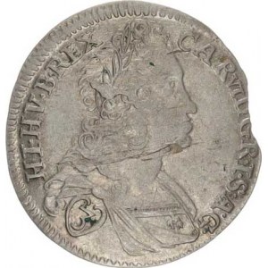 Karel VI. (1711-1740), 3 kr. 1723 FS, Praha-Scharff MKČ 1838 var.: HI. HV. B. REX /