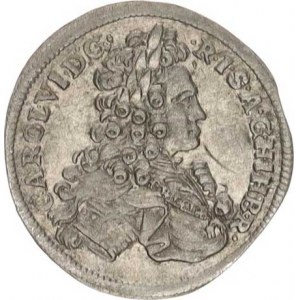 Karel VI. (1711-1740), 3 kr. 1723 b.zn., Vratislav-Nowak jako MKČ 1930, ale BVR (písme