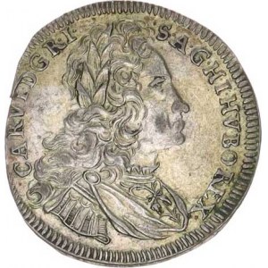 Karel VI. (1711-1740), 3 kr. 1734, Štýrsko, Graz RR 1,584 g, mír. kraj. stř.