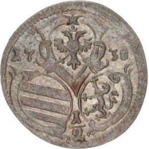 Karel VI. (1711-1740), 1/2 kr. 1738, Štýrsko Graz R Her. 967 0,536 g