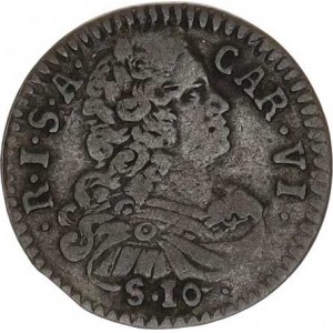 Karel VI. (1711-1740), 10 Soldi (1/2 Lira) 1732 MA, Lombardsko Milán Novot. 46