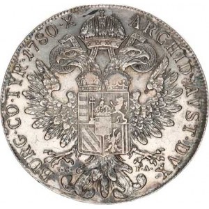 Marie Terezie (1740-1780), Tolar 1780 IC-FA, Vídeň var.: oválná brož s perlami 27,797 g