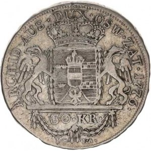 Marie Terezie (1740-1780), 30 kr. 1776 IC-FA, Vídeň pro Halič R, hry.