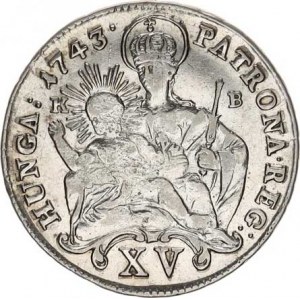 Marie Terezie (1740-1780), XV kr. 1743 K-B, Kremnica Nov. 96; Husz. 1711