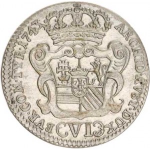 Marie Terezie (1740-1780), VI kr. 1743 b.zn., Tyroly Hall Fr. 663; Her. 1268