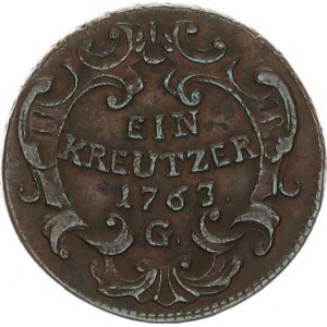 Marie Terezie (1740-1780), 1 kr. 1763 G, Günzburg