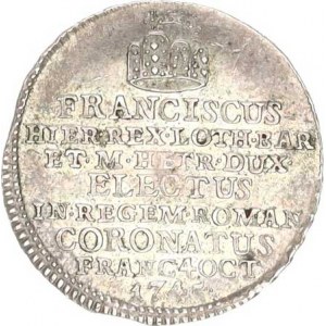 František Lotrinský (1745-1765), Menší žeton ke korunovaci na římského císaře 4.10. 1745 ve Frankf