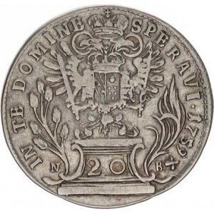 František Lotrinský (1745-1765), 20 kr. 1759 N-B, Nagybanya, mělčí ražba, tém.