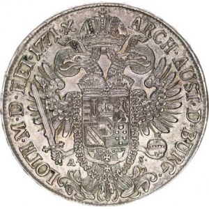 Josef II., jako spoluvladař (1765-1780), Tolar 1771 F/A-S, Tyroly Hall R 28,048 g
