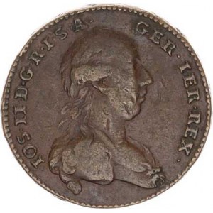 Josef II., jako spoluvladař (1765-1780), 1 kr. 1772 W, Vídeň R, nevýrazná minc. zn.