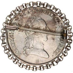 Josef II. (1780-1790), 1/4 Tolar křížový 1789 B - zasazený do pleteného rámešku se spono