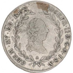 Josef II. (1780-1790), 20 kr. 1787 A, tém.