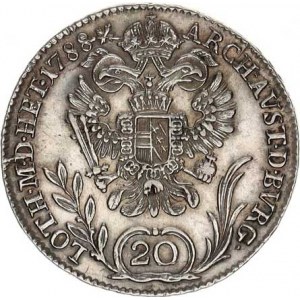 Josef II. (1780-1790), 20 kr. 1788 B