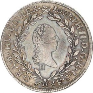 Josef II. (1780-1790), 20 kr. 1789 H RR, dr. just.