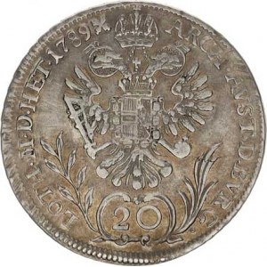 Josef II. (1780-1790), 20 kr. 1789 H RR, dr. just.