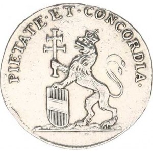 Leopold II. (1790-1792), Malý žeton na českou korunovaci v Praze 6. IX. 1791 Ag 20 mm