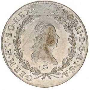 Leopold II. (1790-1792), 20 kr. 1791 G, Nagybánya R Husz. 1915 +starší podlož
