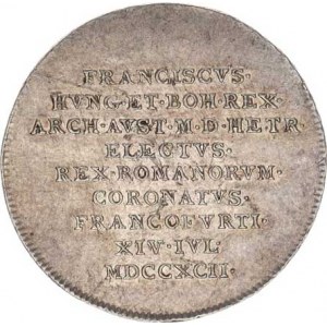 František I. (1792-1835), Velký žeton na římskou korunovaci 14.7. 1792 ve Frankfurtu