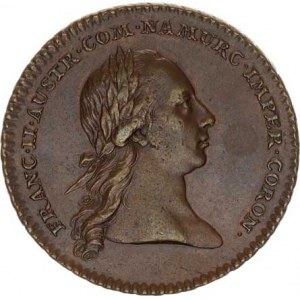 František I. (1792-1835), Medaile na holdování v Namuru v roce 1792, portrét zprava, opis