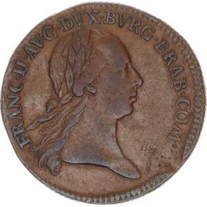 František I. (1792-1835), Žeton na holdování v Belgii (Brusel) v roce 1794 bronz 22 mm