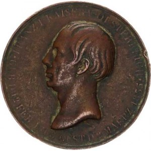 František I. (1792-1835), Úmrtní medaile 2.3. 1835, Portrét zleva, opis / Ve věnci 7-řádkov
