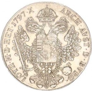 František I. (1792-1835), Tolar konvenční 1797 A RRR 28,018g, vlas. rys.