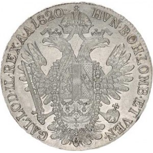 František I. (1792-1835), 1/2 Tolar 1820 A, vada stř. před hlavou, jinak