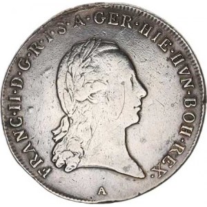 František I. (1792-1835), 1/4 Tolar křížový 1792 A, stopa po oušku