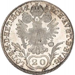 František I. (1792-1835), 20 kr. 1803 B sbírkový