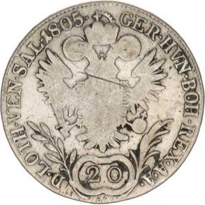 František I. (1792-1835), 20 kr. 1805 B, tém.