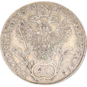 František I. (1792-1835), 20 kr. 1806 A - říšská koruna