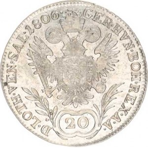 František I. (1792-1835), 20 kr. 1806 A - říšská koruna, mír. just.