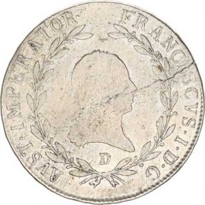 František I. (1792-1835), 20 kr. 1808 D, Salzburg R, mělčí ražba, tém.