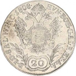 František I. (1792-1835), 20 kr. 1808 D, Salzburg R, mělčí ražba, tém.