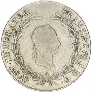 František I. (1792-1835), 20 kr. 1828 A, ryska ve štítku, tém.
