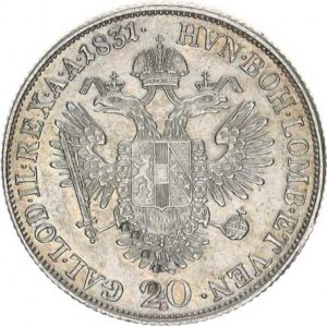 František I. (1792-1835), 20 kr. 1831 M R, nep. rys.