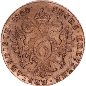 František I. (1792-1835), 6 kr. 1800 F R, zc. nep. hr., jinak