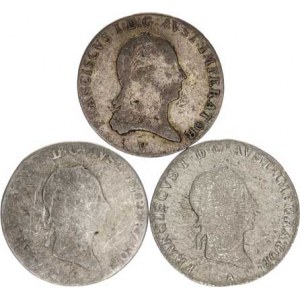 František I. (1792-1835), 3 kr. 1815 V, 1826 A, 1828 A 3 ks