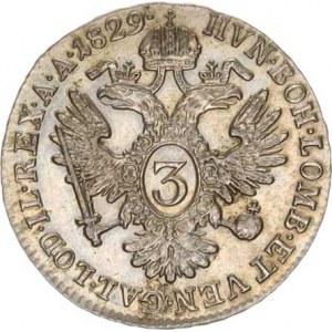 František I. (1792-1835), 3 kr. 1829 A