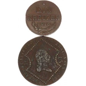František I. (1792-1835), 1 kr. 1816 O; +15 kr. 1807 A R 2 ks