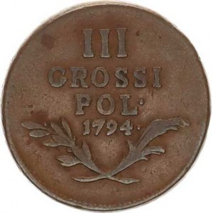 František I. (1792-1835), III Grossi 1794 b.zn., armádní mince pro Halič