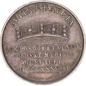 Ferdinand V. (1835-1848), Malý žeton na korunovaci Lombardsko-benátským králem v Miláně