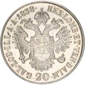 Ferdinand V. (1835-1848), 20 kr. 1838 B - orlice